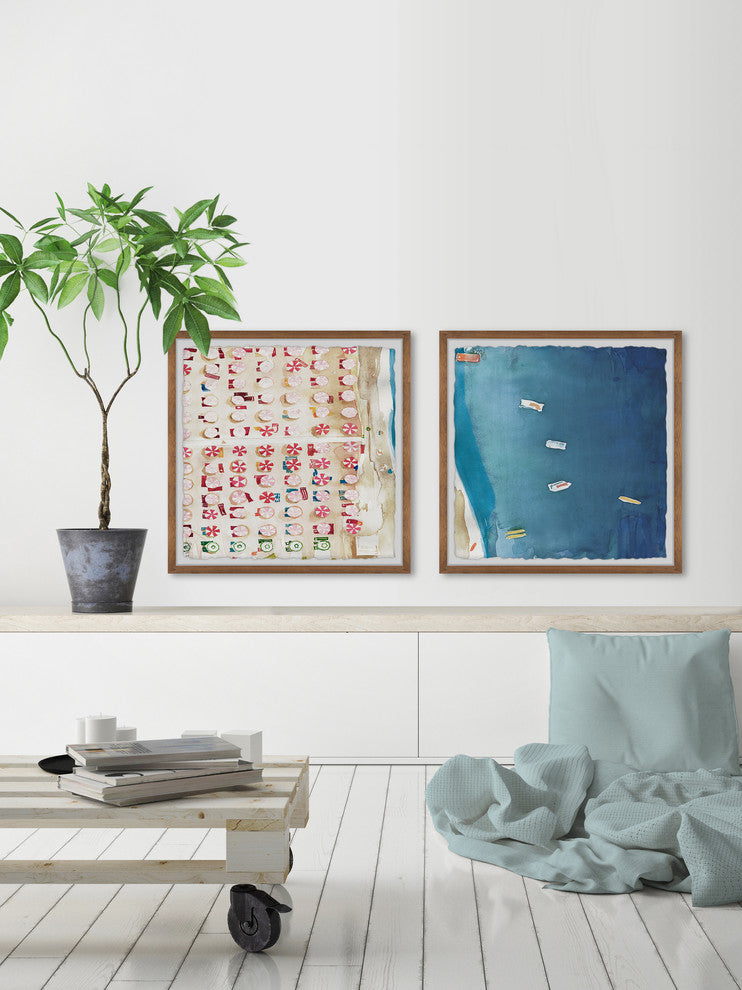 Packed Beach III Diptych, 36"x18"