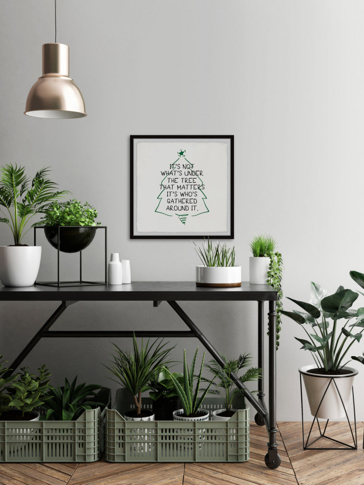 "Under the Christmas Tree" Framed Painting Print, 32x32