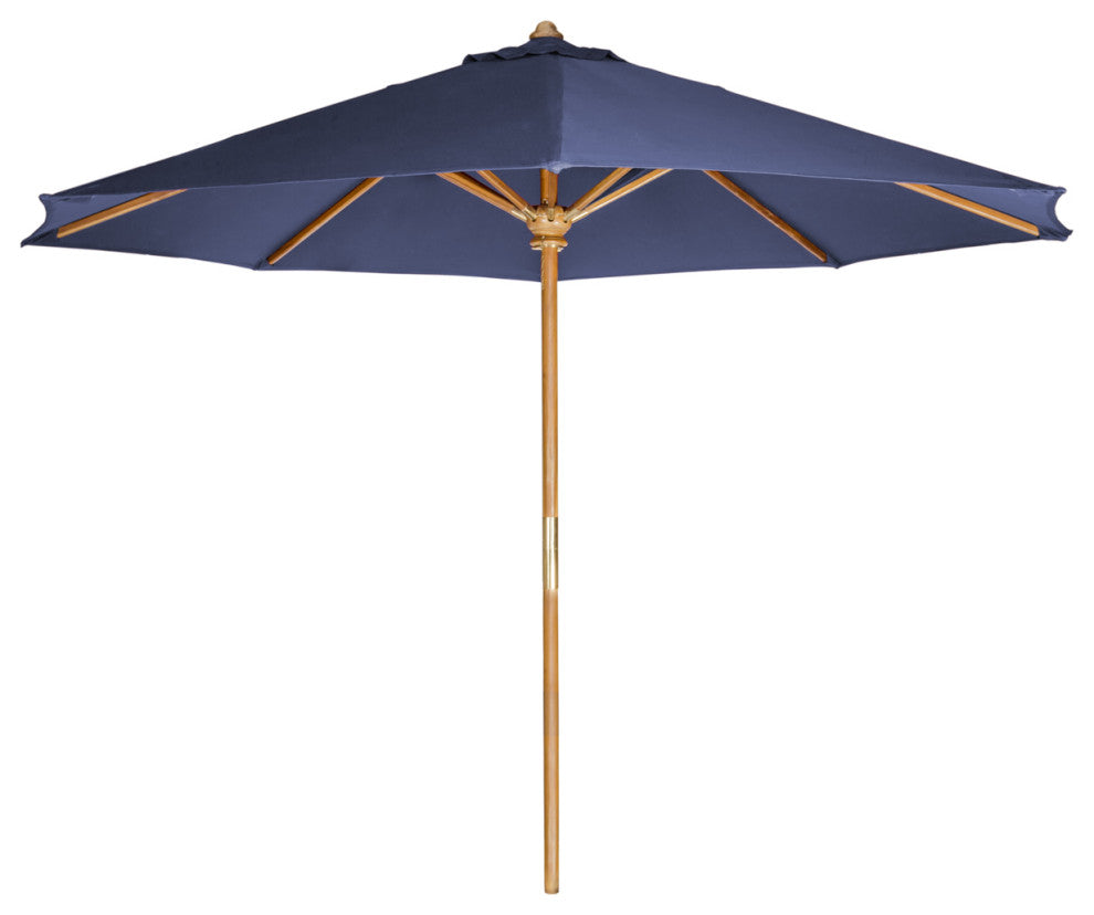 Teak Market Table Umbrella, Blue