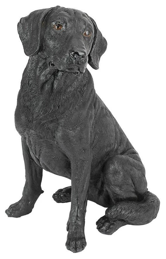 Black Labrador Retriever Dog Statue