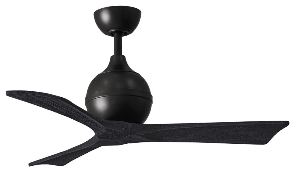 Matthews Fan, Irene-3 Ceiling Fan, 52" Matte Black, Matte Black Blades