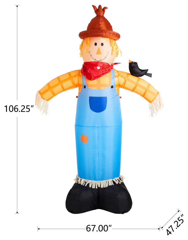 9FT Lighted Inflatable Scarecrow Decor