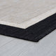 Dania Transitional Solid Border Black/Cream Round Indoor/Outdoor Area Rug, 5'