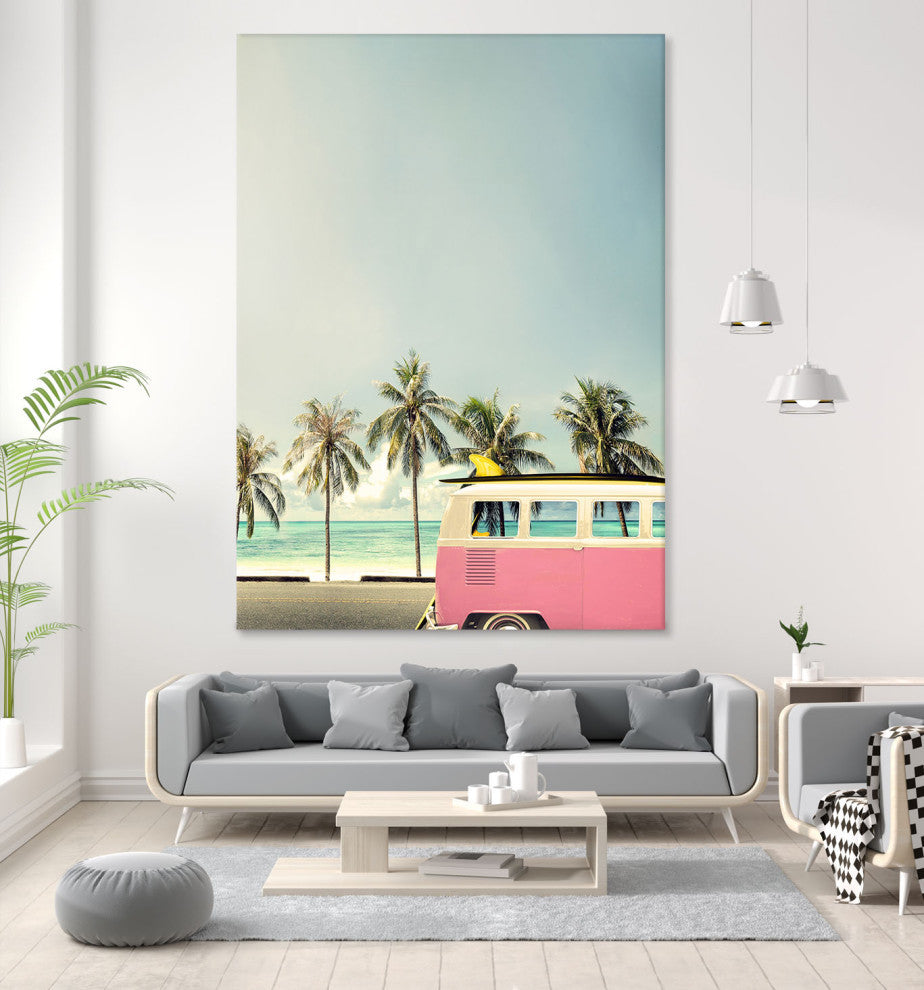 Surf Bus Pink - 72 x 54 by Design Fabrikken