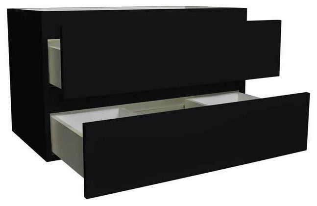 Salt 18Dx36" Floating Bathroom Vanity, Glossy Black, Cabinet Only