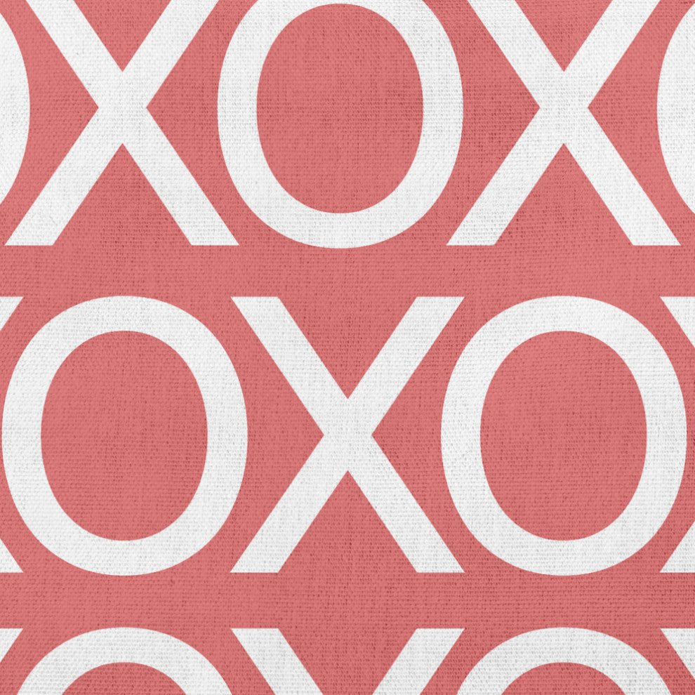 Hugs and Kisses Valentines Decorative Throw Pillow, Coral, 20"x20"
