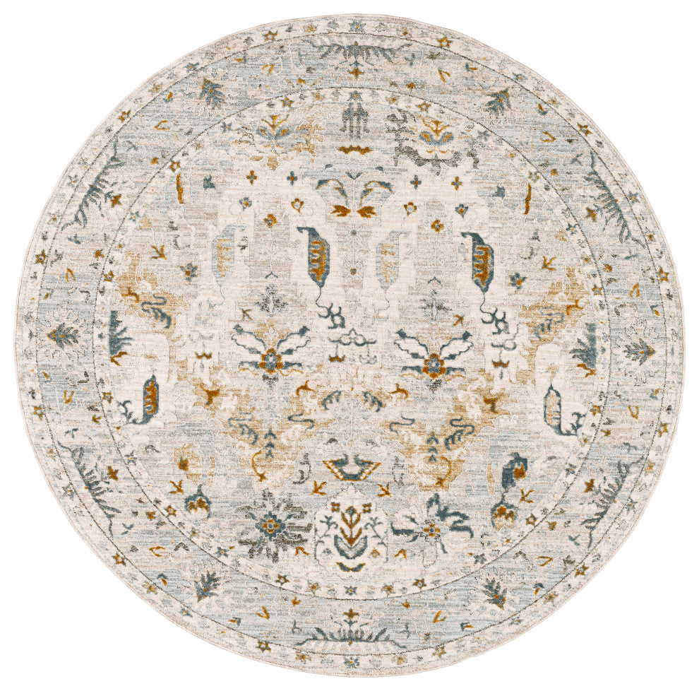 Surya Dresden DRE-2308 Machine Woven Area Rug, Off-White, 9' x 12'2"
