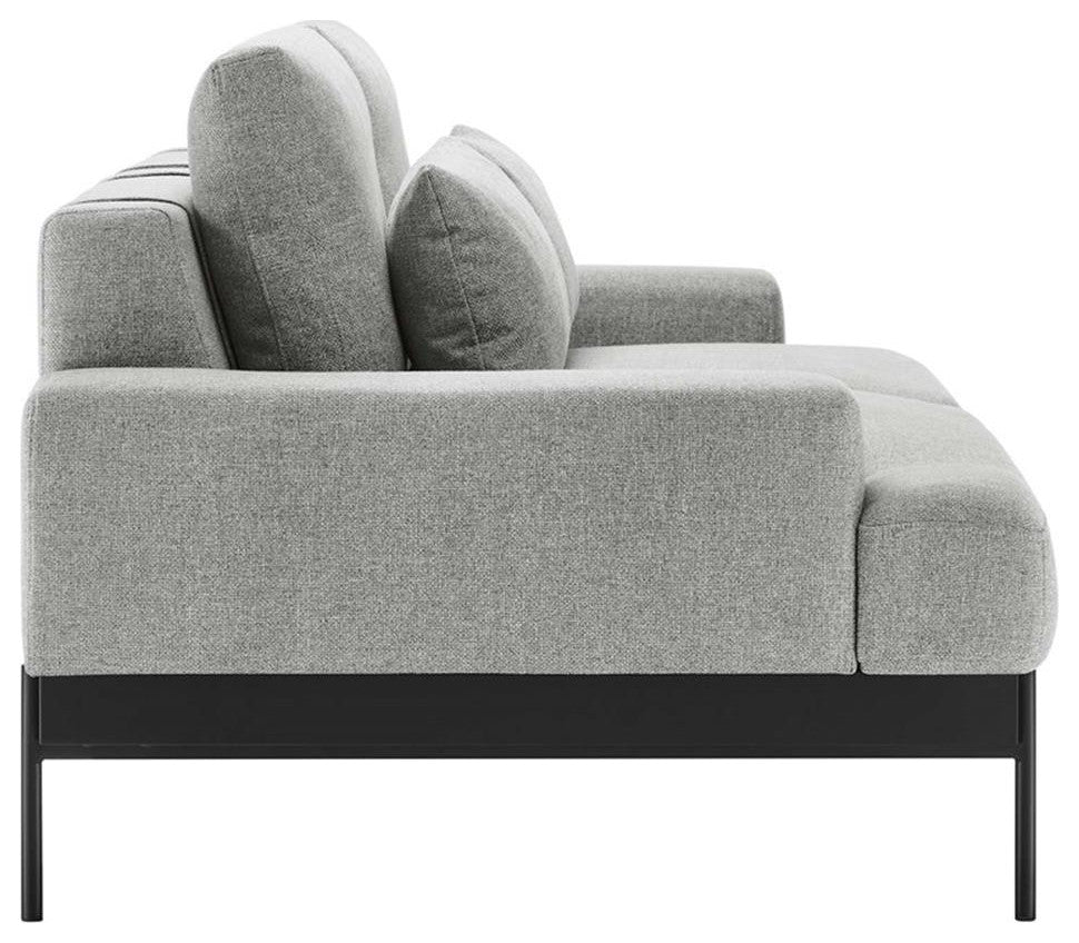 Modway Proximity Upholstered Polyester Fabric Sofa in Light Gray