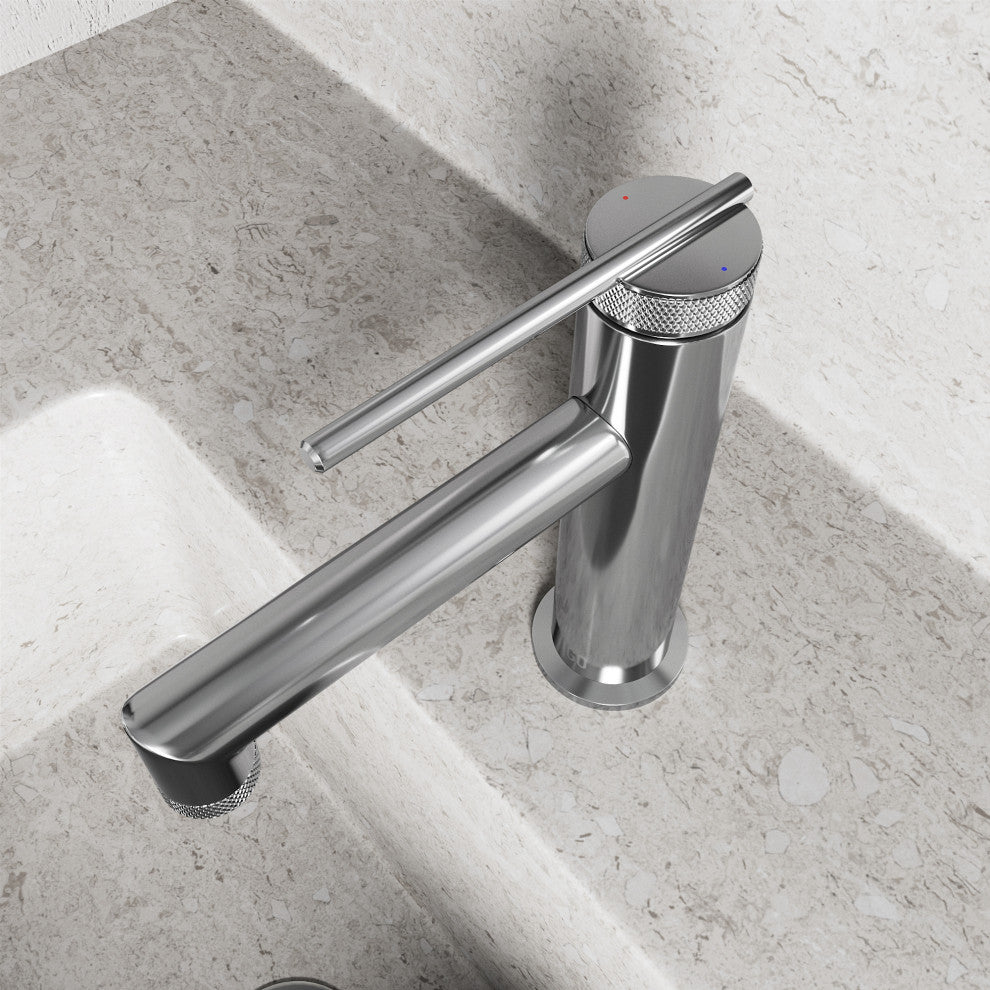 VIGO Sterling 7" H Single Handle Single Hole Bathroom Faucet, Chrome, Without Extras