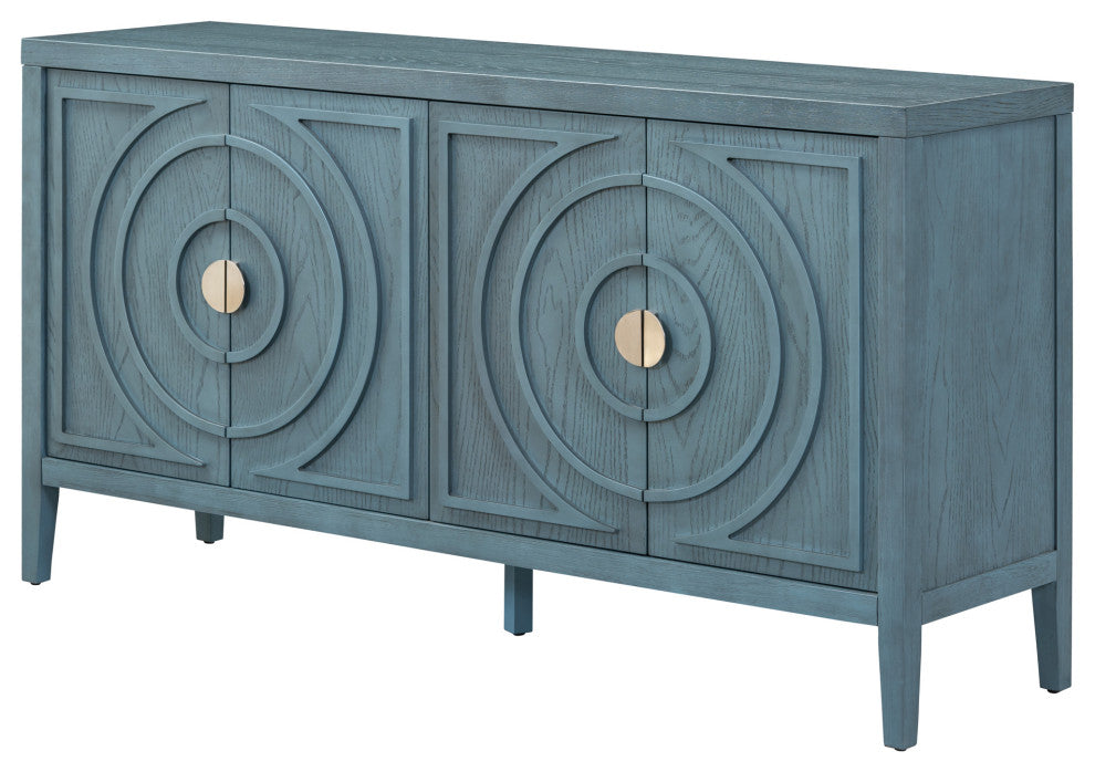 TATEUS 60" Rustic Entrance Furniture Retro Sideboard Living Room Antique Blue