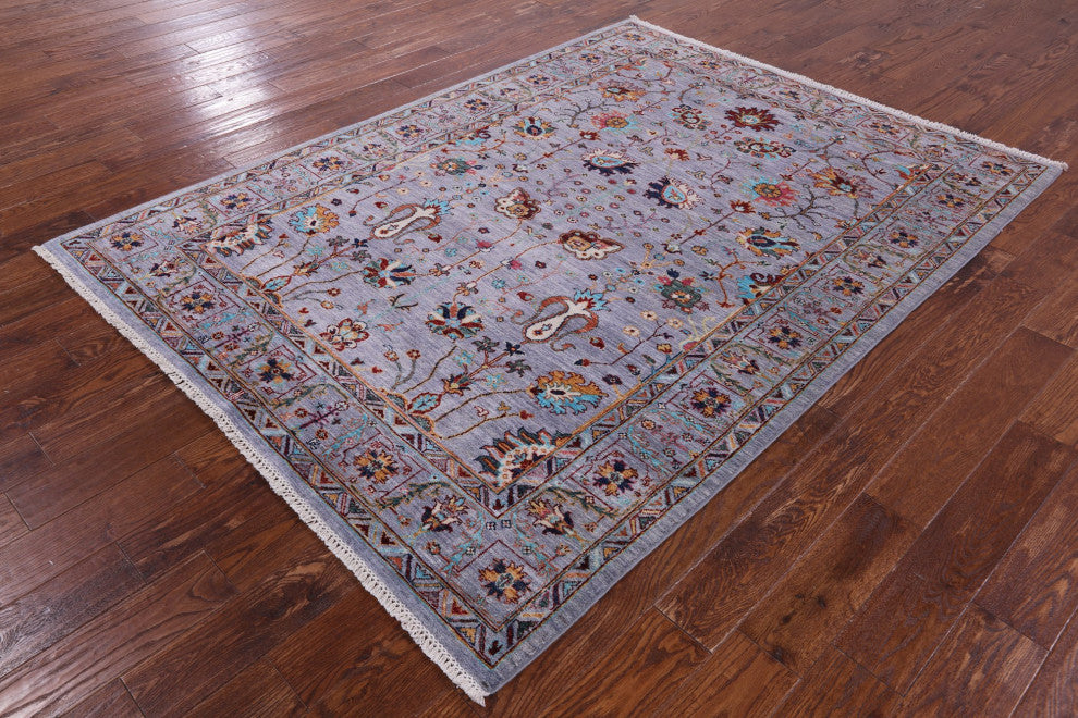 Handmade Persian Tabriz Wool Rug 5' 8" X 7' 8" Q11209
