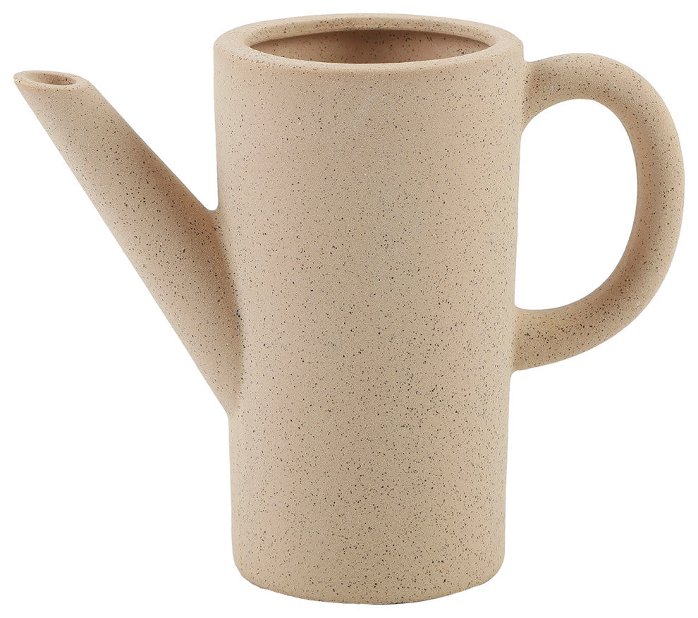 8.75" Ceramic Watering Can,Speckle Natural