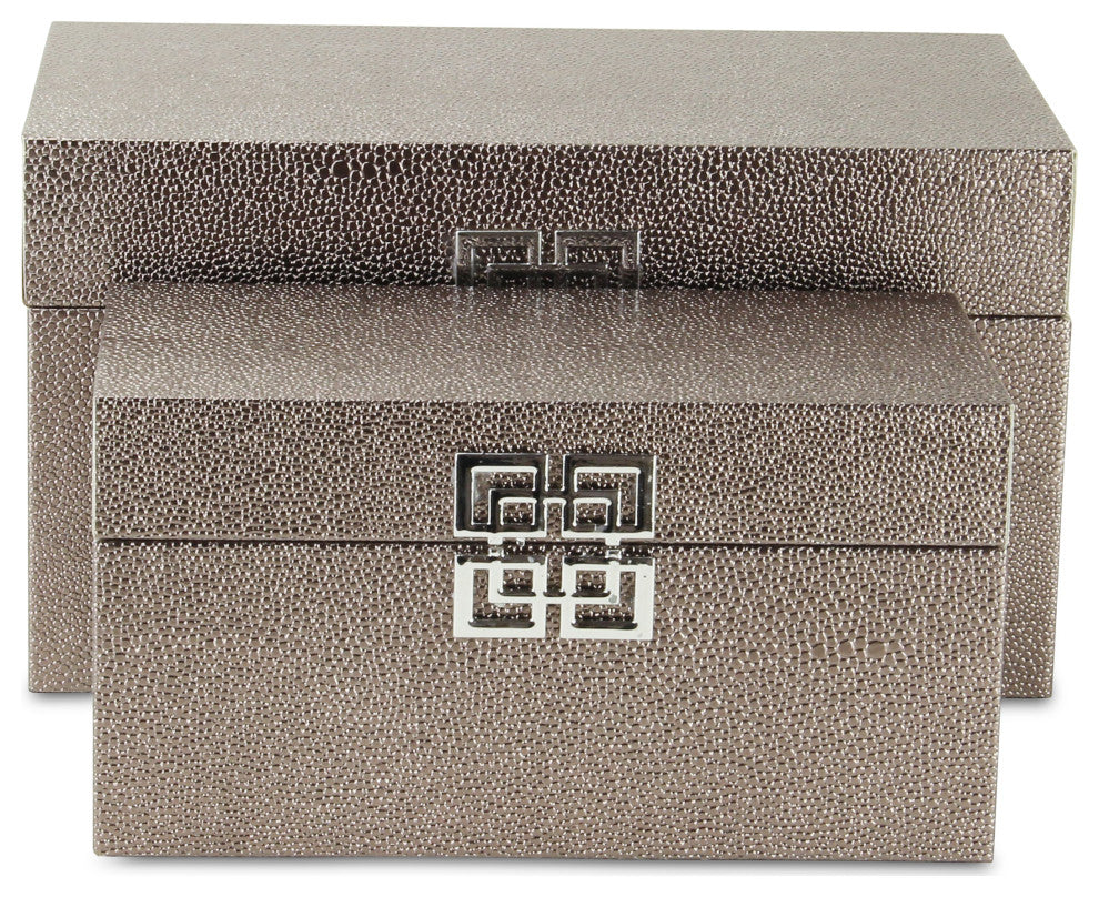 Galena "Double Happiness" Faux Shagreen Box Set, Rose Gold