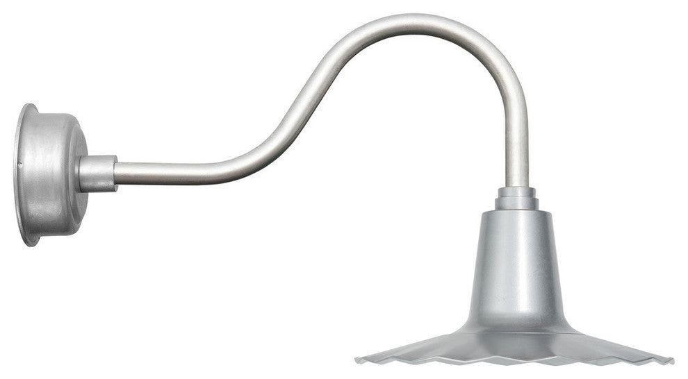 12" Iris LED Wall Light With Contemporary Arm, Galvanized Silver