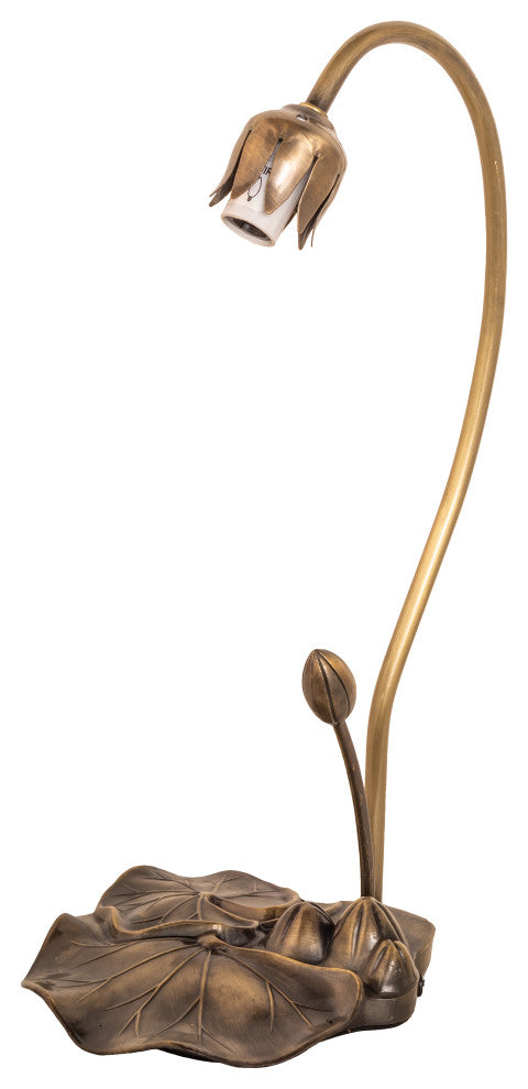 16 High Grey Pond Lily Mini Lamp