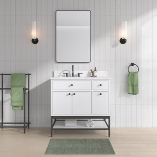 Paisley Vanity Combo, Cala White Engineered Top, 36", White, Single Sink