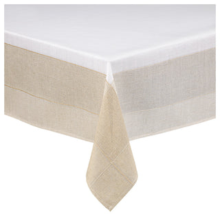 Bohemia 70% Cotton 30% Polyester Polyester Tablecloth, White/Natural, 70"x70"