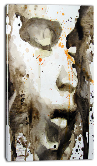 "Brown Illustrated Girl" Canvas Print