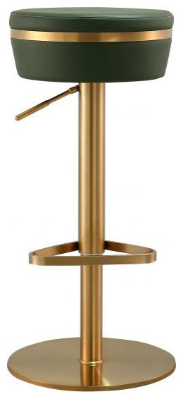 Lexi Adjustable Bar Stool Gold Frame, Malachite Green