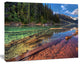 Beautiful View of Mountain Lake, Landscape Canvas Art Print, 60"x28"