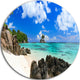 Ideal Beach In Seychelles, Seascape Photo Round Wall Art, 11"