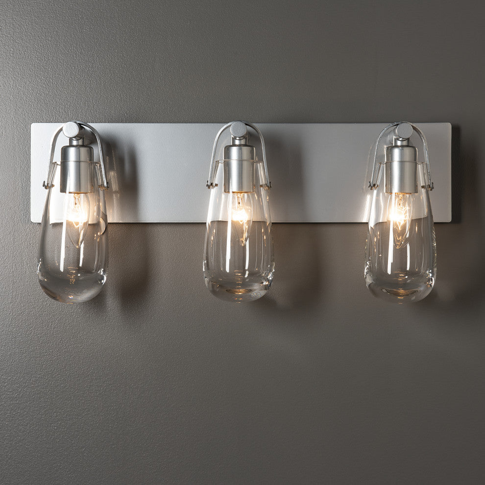 Eos 3-Light Bath Sconce, Sterling Finish, Clear Glass