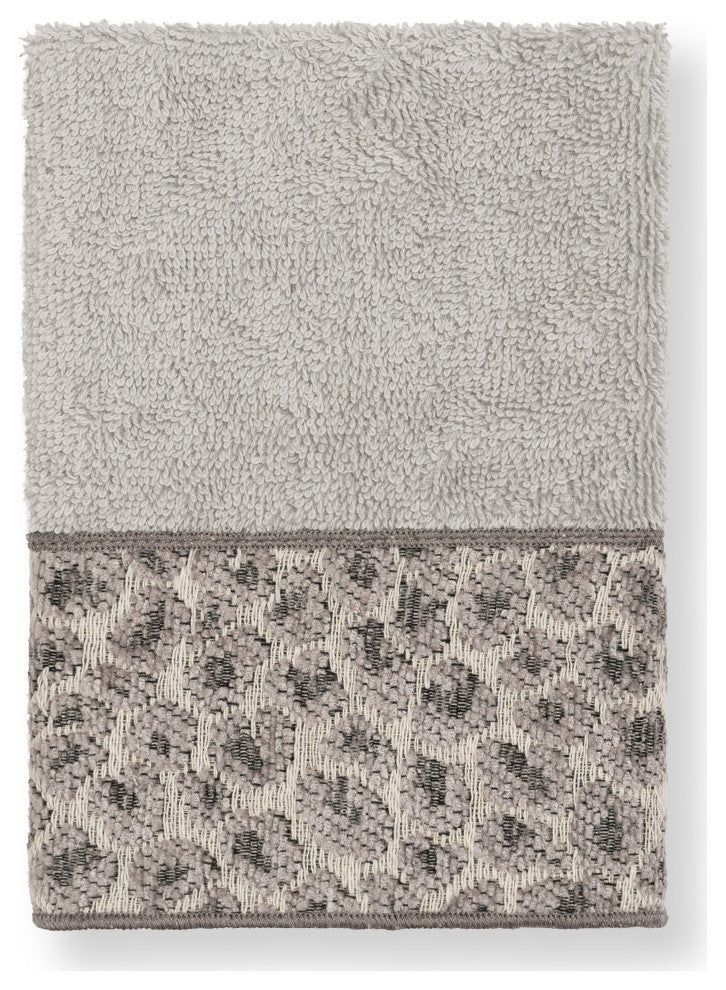 Linum Home Turkish Cotton Spots 3-Piece Embellished Towel Set, Light Gray