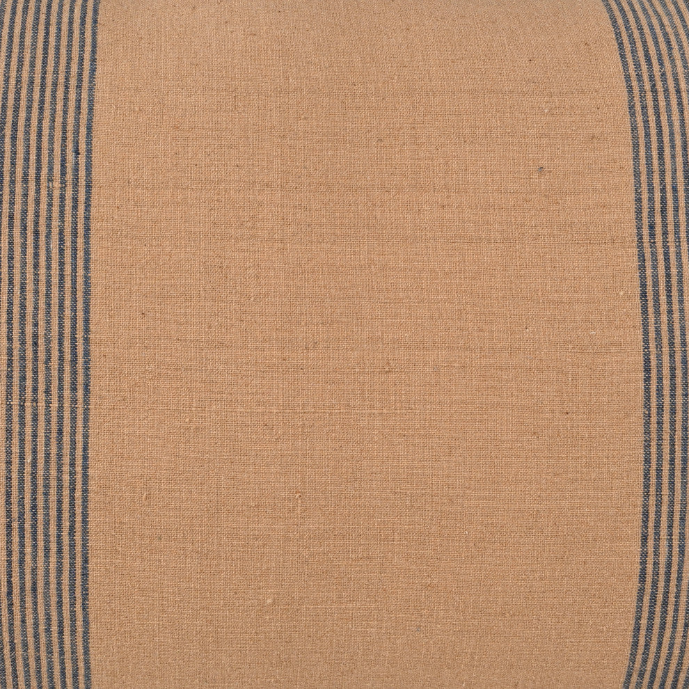 Modern Simplicity Brown Pin-Striped Lumbar Pillow, Blue
