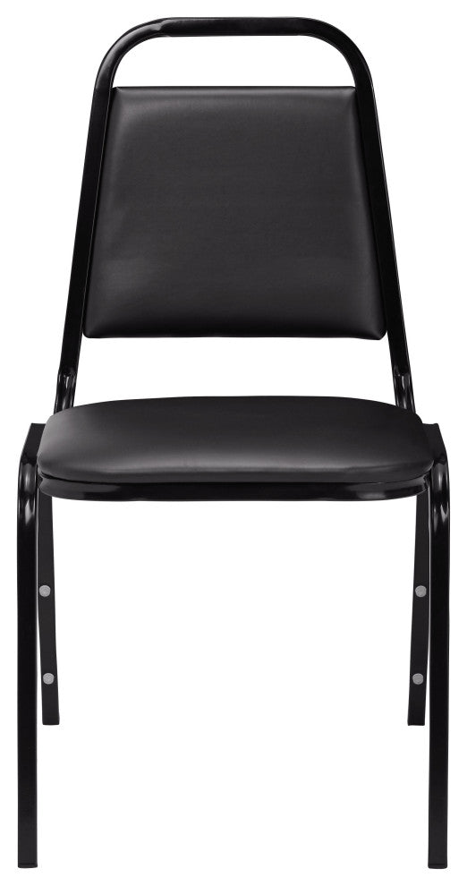NPS 9100 Vinyl Stack Chair, Black Seat/Black Sandtex Frame