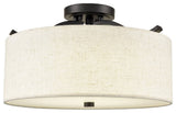 Black Fabric Drum Ceiling Light Dimmable