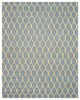 Hand-Tufted Wool Blue Transitional Geometric Chain-Link Rug, 7'9 X 9'9