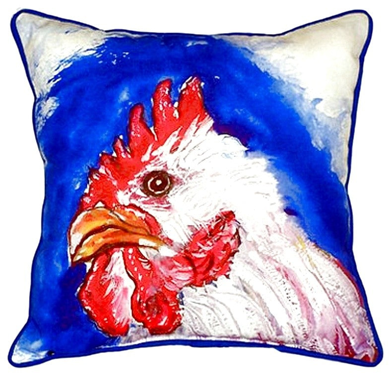 Rooster Head Small Indoor/Outdoor Pillow 12x12 - Set of Two