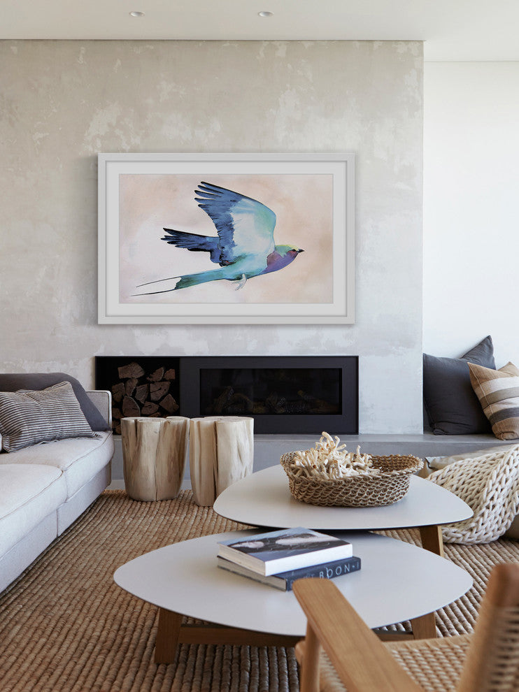 Marmont Hill, "Lilac Roller" by Christine Lindstrom Framed Painting Print, 30x20