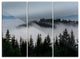 "Dark Trees and Fog Over Mountains" Metal Wall Art, 3 Panels, 36"x28"