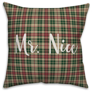 Mr. Nice, Tartan Plaid 18x18 Throw Pillow