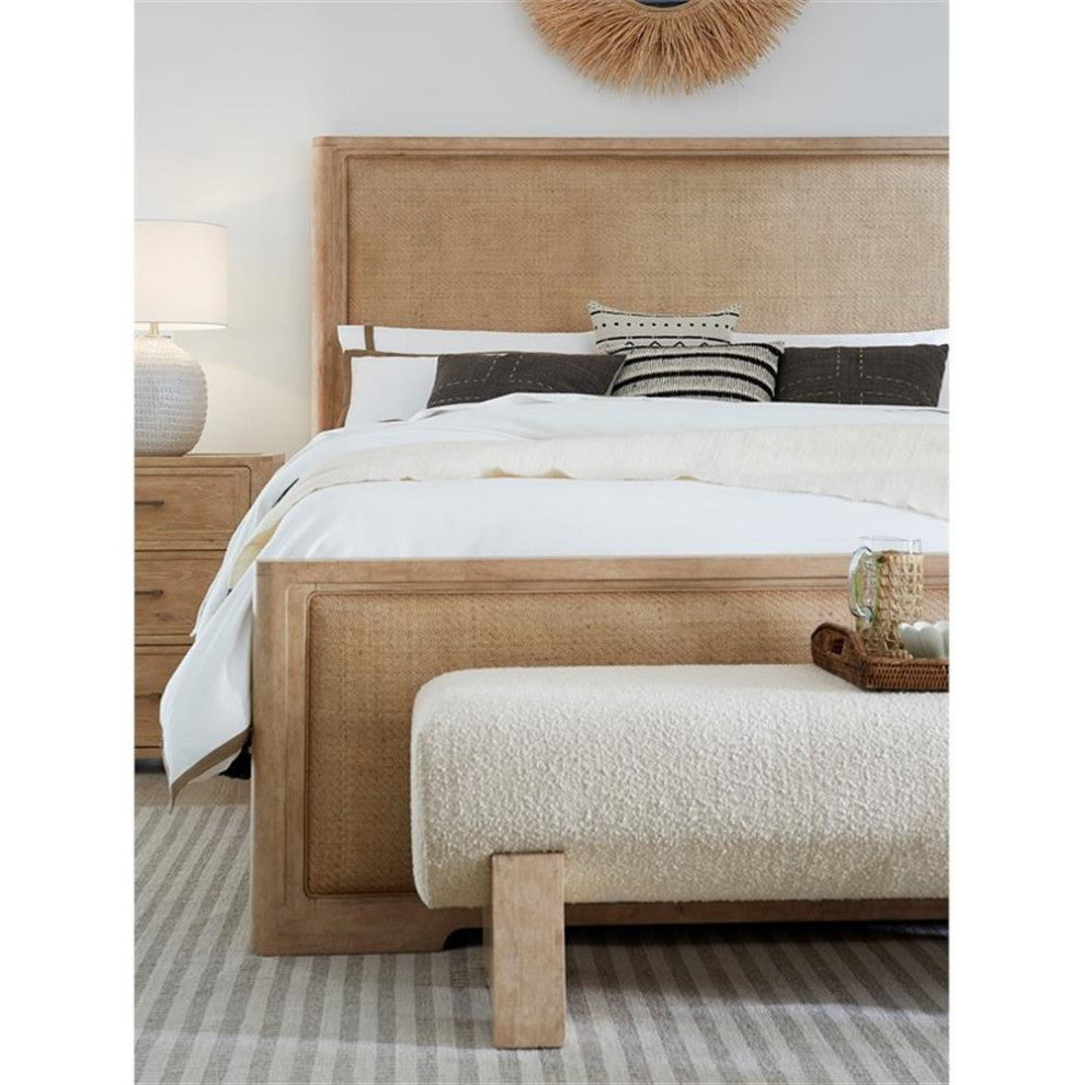 Retreat California King Wood Cane Panel Bed in Beige by Hooker Furniture