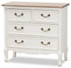 French Country Dresser, Cabriole Legs & Drawers With Unique Pulls, White/Oak