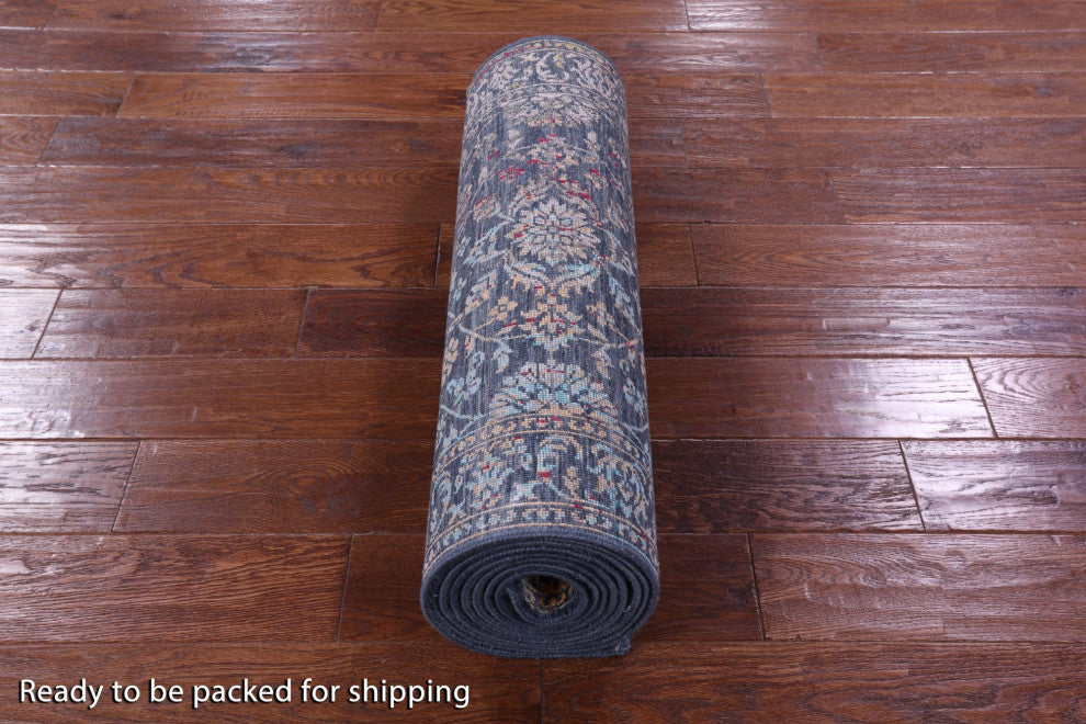 Runner Wool and Silk Persian Hand-Knotted Rug 2' 7" X 12' 5" Q11818