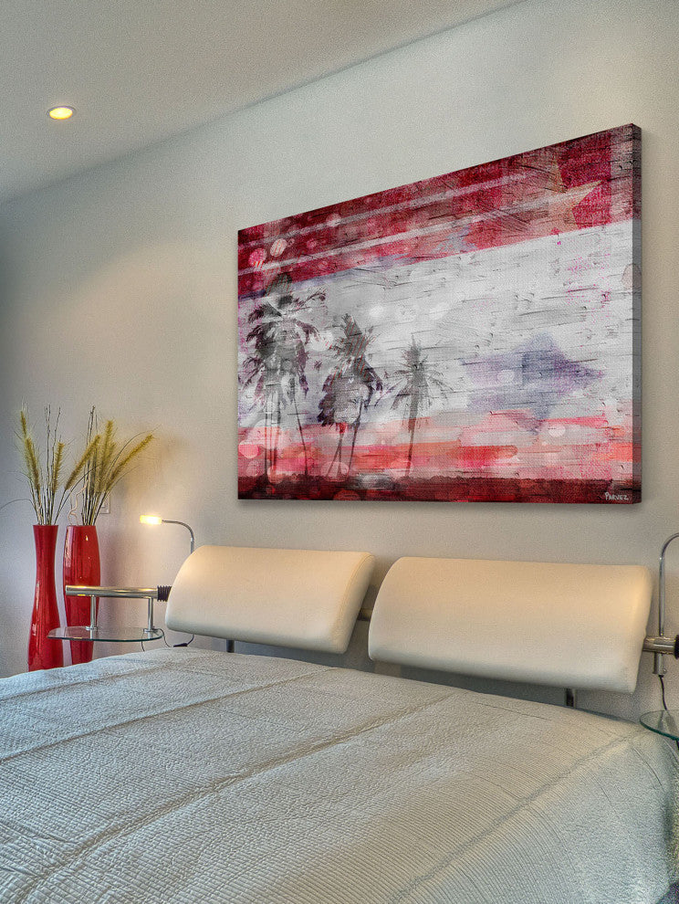 "Patriotic Palms" Print on Canvas, 45"x30"