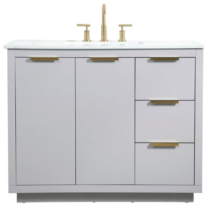 Bethany Single Bathroom Vanity, Gray, 42"
