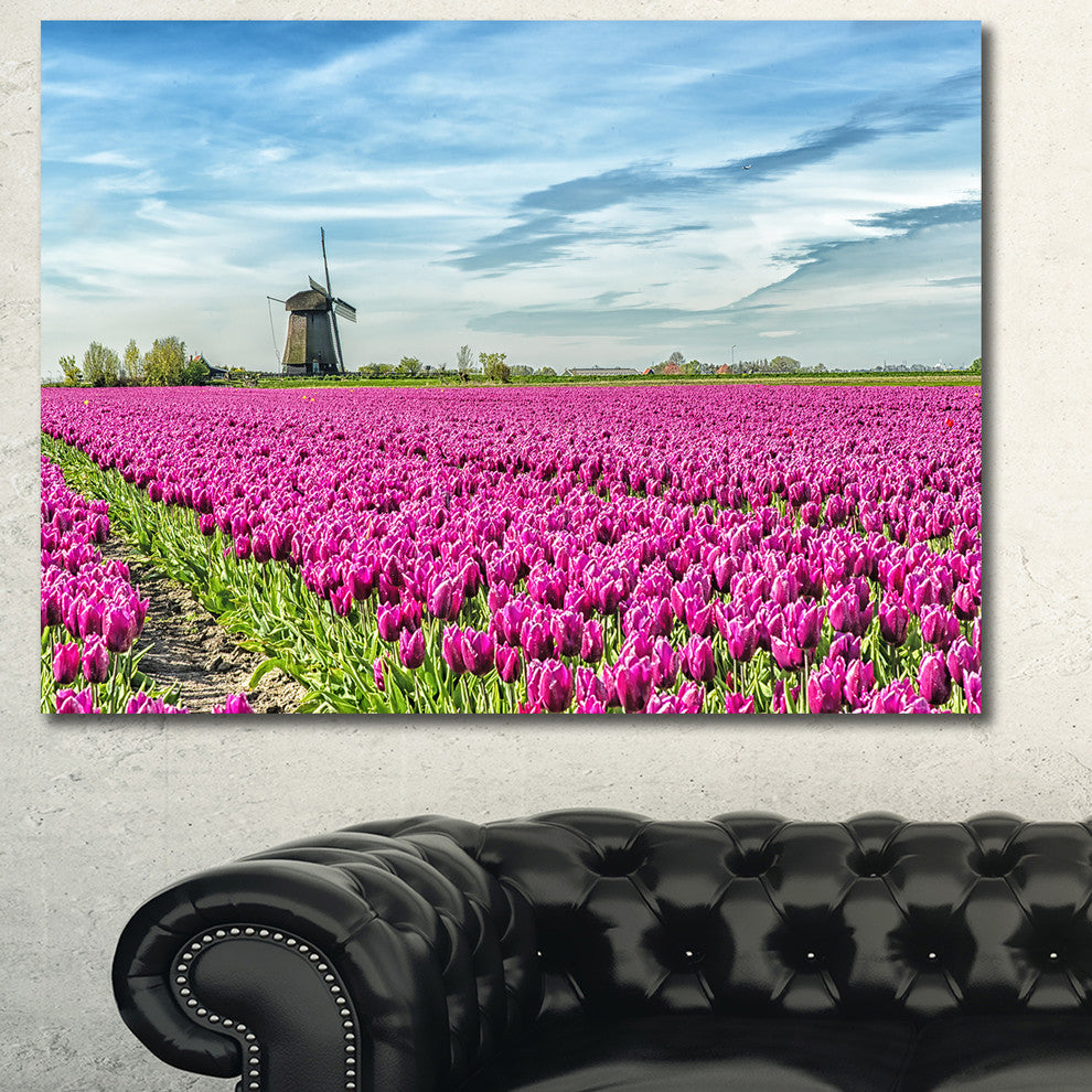 Traditional Holland Countryside, Landscape Canvas Art Print, 40"x30"