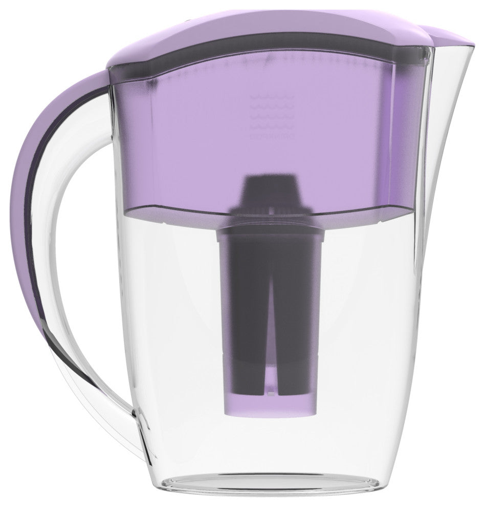 Drinkpod Alkaline Water Filter Pitcher With 8-Stage Cartridge, Lavender