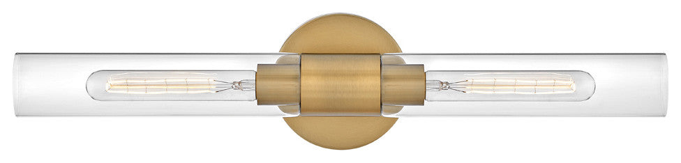 Lark Shea 24" Two-Light Bath Vanity Fixture, Lacquered Brass