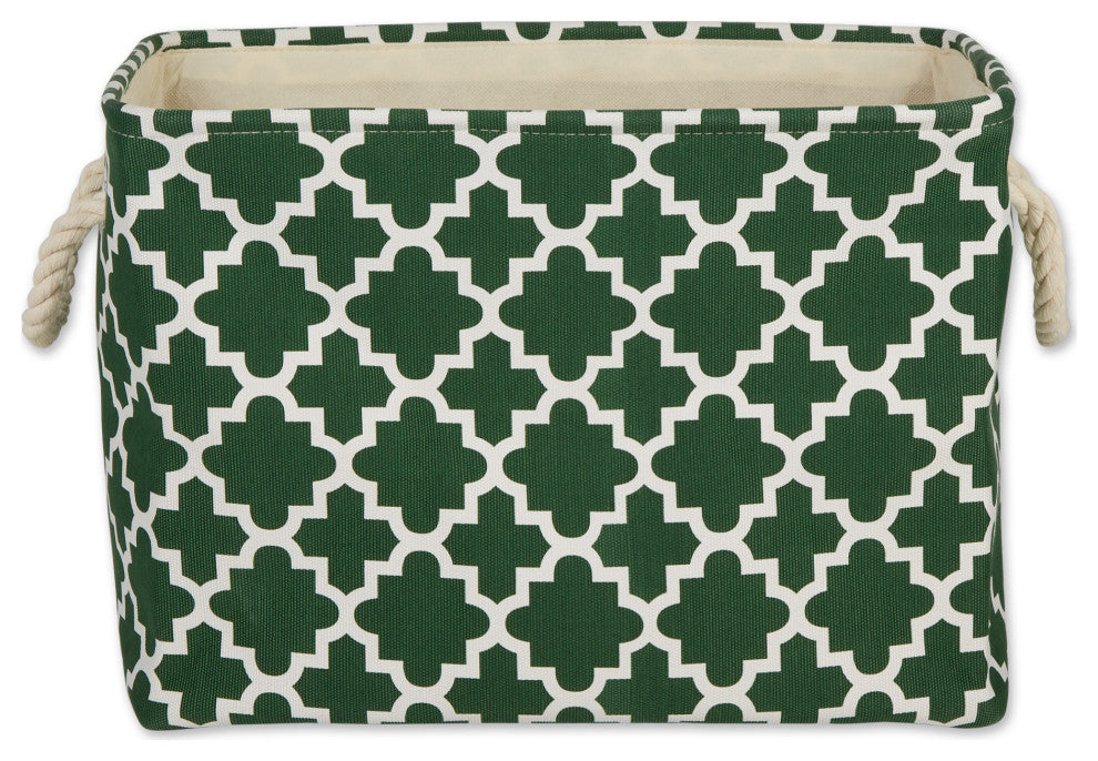 DII Polyester Bin Lattice Hunter Green Rectangle Medium