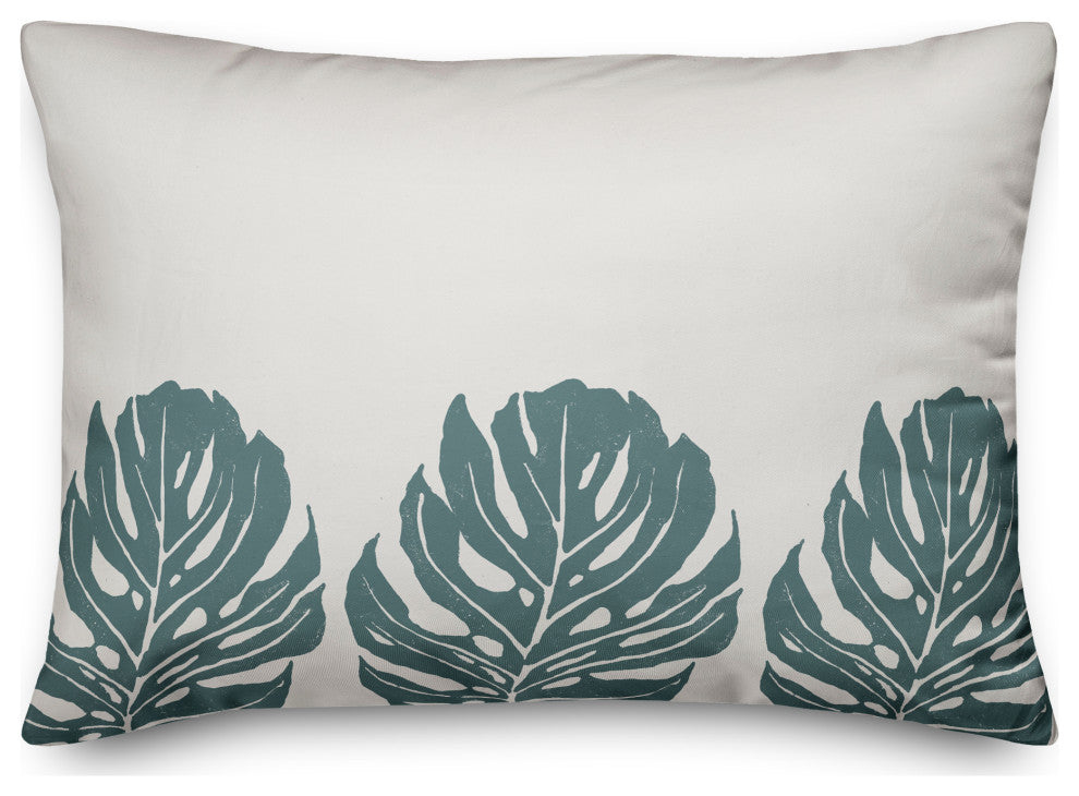 Three Leaf Monstera 14x20 Spun Poly Pillow