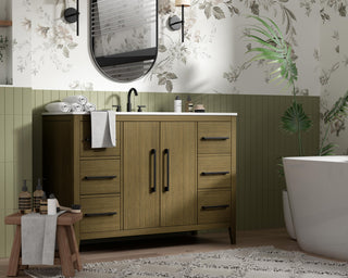 Home Living 48" Single Bathroom Vanity, Chestnut Brown