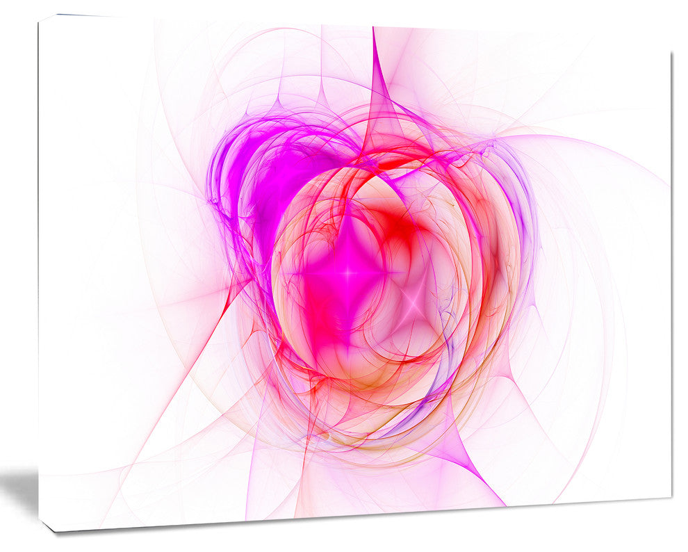 Pink Fractal Explosion Supernova, Oversized Abstract Canvas Art Print, 60x40