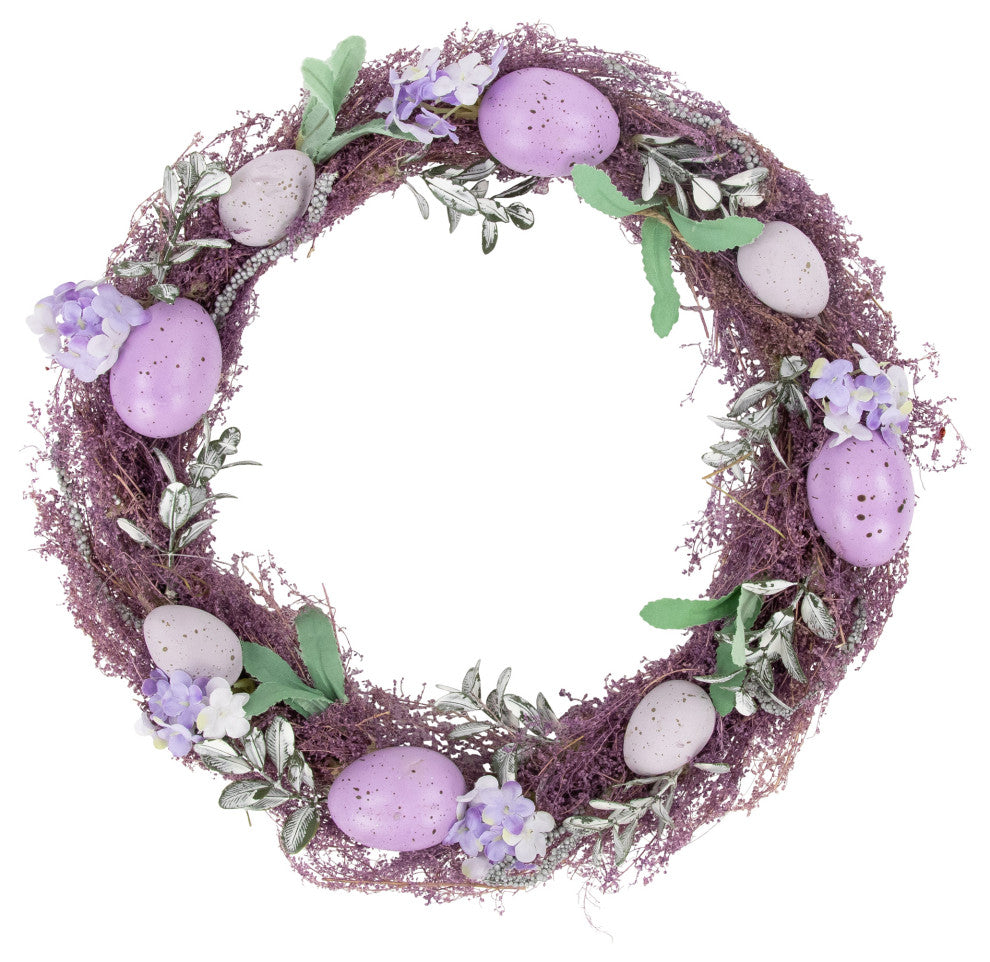 12" Lavender Speckled Egg Easter Twig Wreath