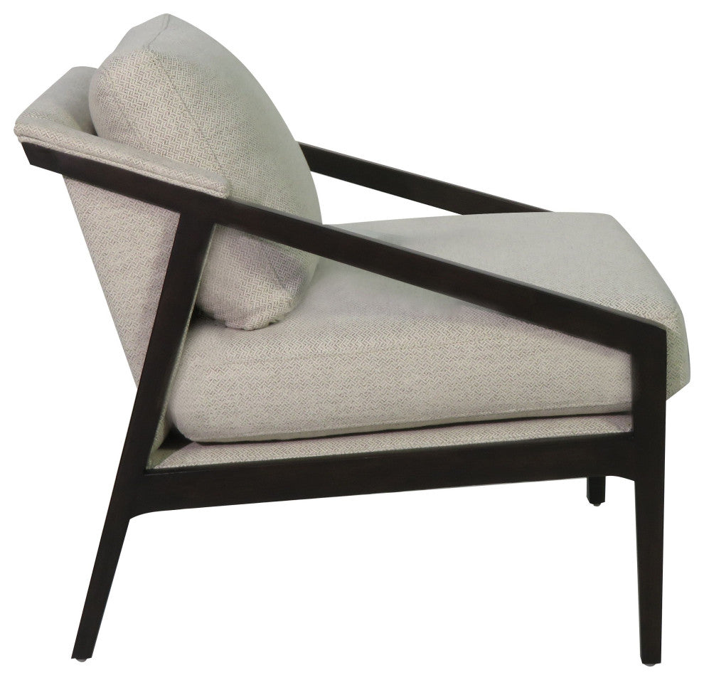 Ezra Chair - Coffee finish with platinum fabric