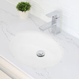 STYLISH 19" Oval Undermount Ceramic Bathroom Sink With 2 Overflow Finishes